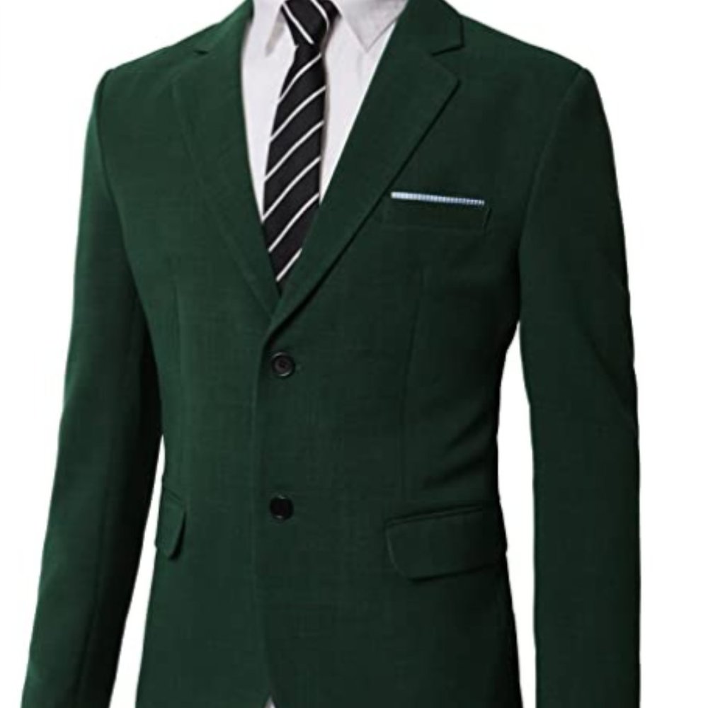 H2H Man Notched Lapel Padded Shoulders Two-Button